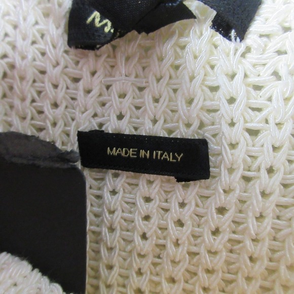 Massimo Dutti Knitted Tank Top Women M Ivory Crochet Knit Cropped Cotton 310 - Picture 4 of 10